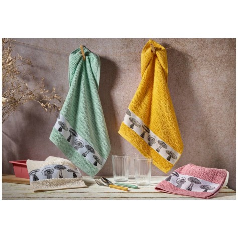 Paños de cocina de rizo set 4 unidades modelo boletus