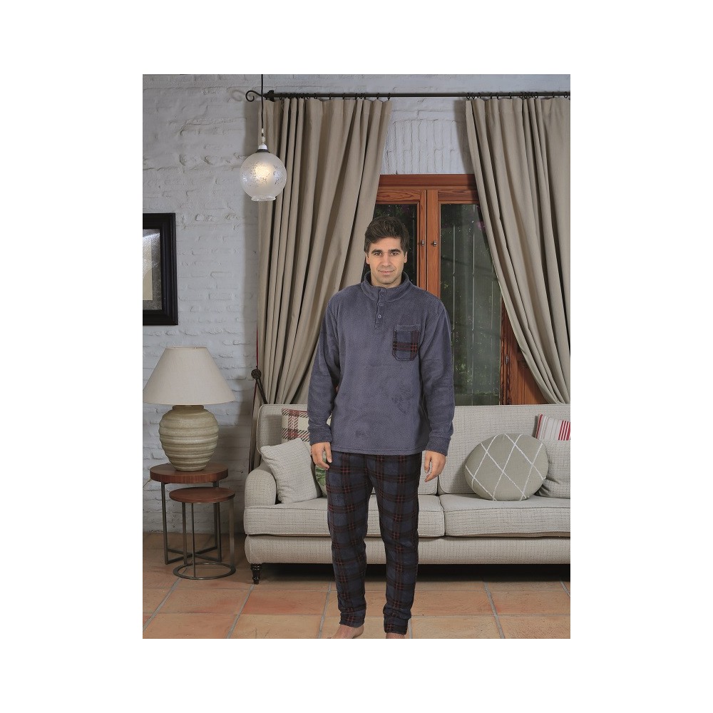 Pijama de Coralina para Hombre Modelo Pete – Confort Absoluto en Invierno