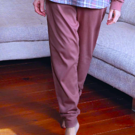Pantalon de Pijama de mujer rosa de algodón y poliéster.