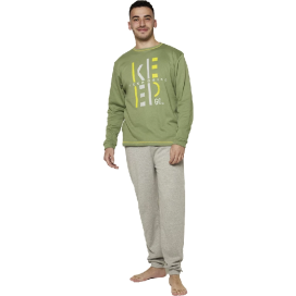 Pijama Invierno Hombre – Edición "Keep Going" (100% Algodón Afelpado)