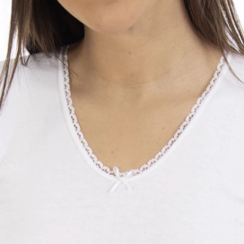 Camiseta interior térmica mujer manga corta blanca
