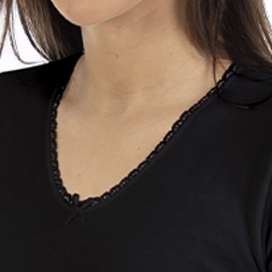 Camiseta interior térmica de mujer manga corta negra