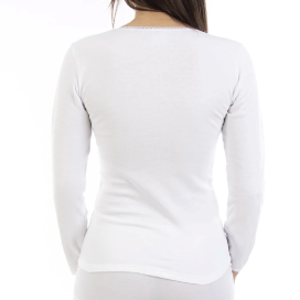 Camiseta interior térmica mujer manga larga blanca