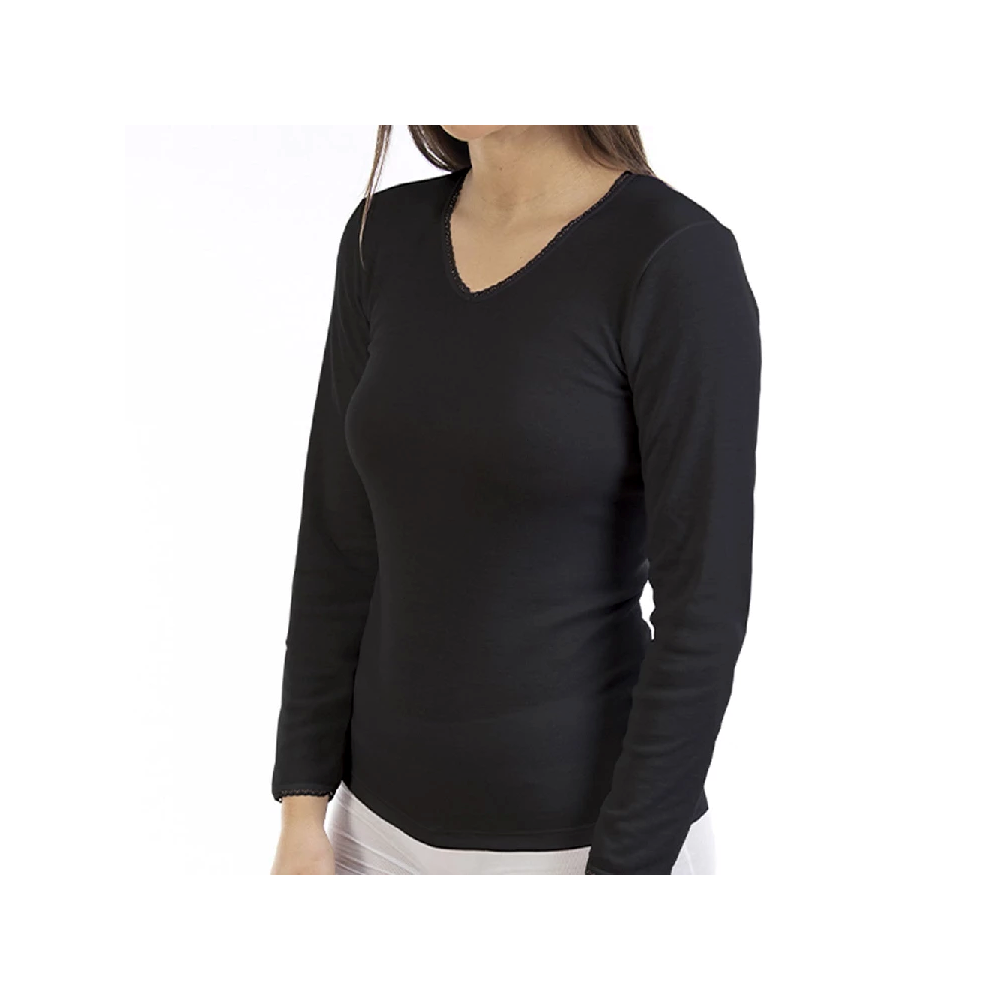 Camiseta interior térmica mujer manga larga negra