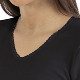 Camiseta interior térmica mujer manga larga negra