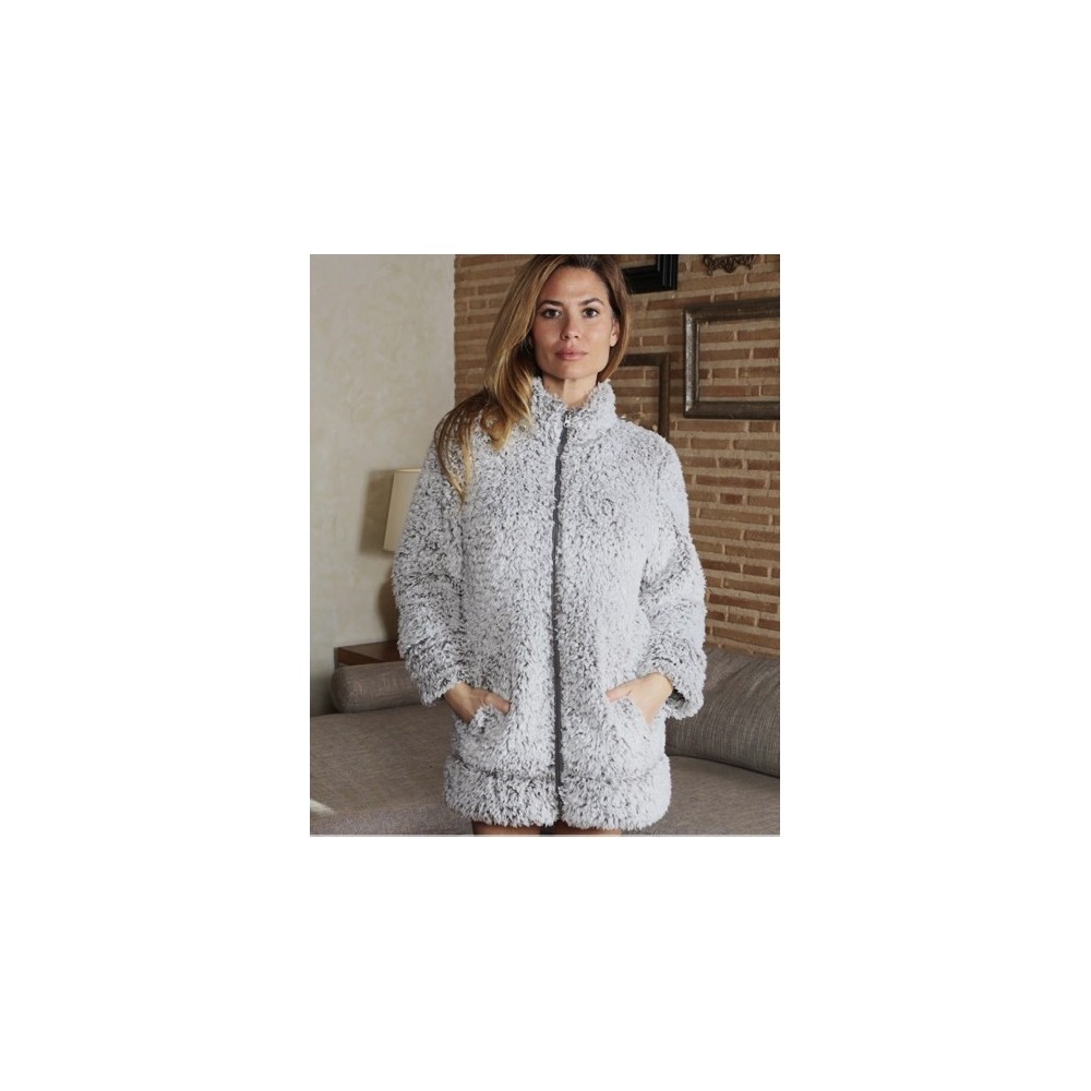 Chaqueta sherpa violeta gris