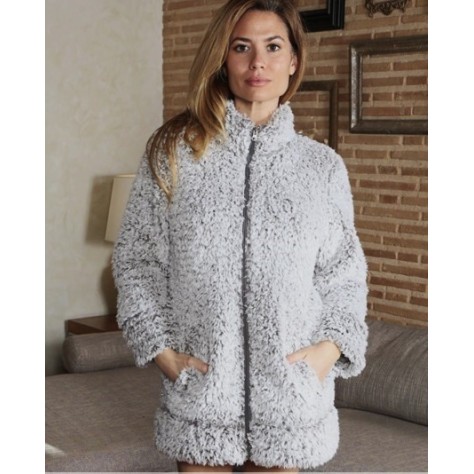 Chaqueta sherpa violeta gris