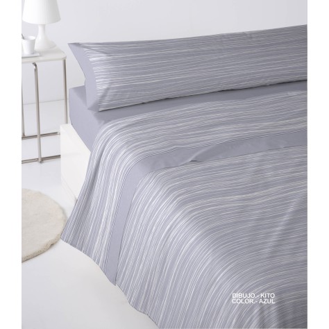 Juego de Sábanas de Franela Premium – 90% Algodón – Modelo Kito Azul