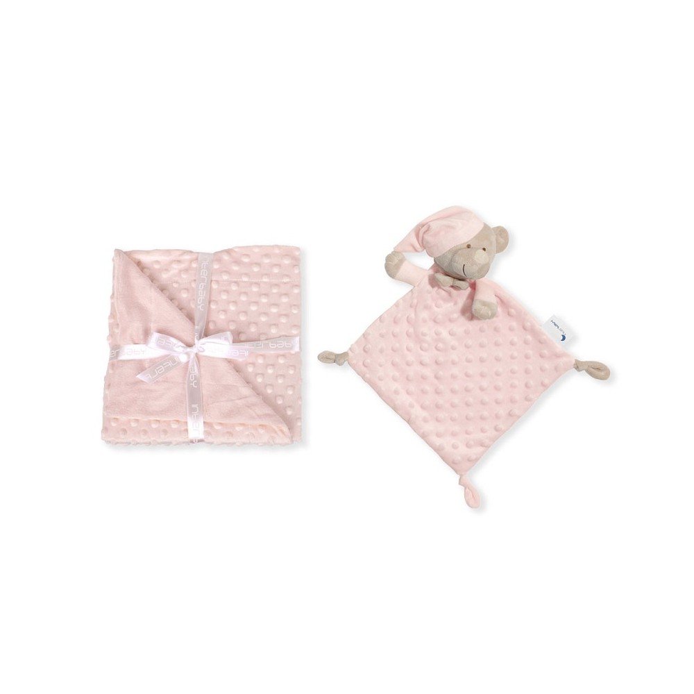 Set manta + dou dou osito rosa