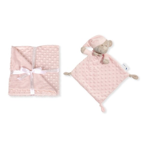Set manta + dou dou osito rosa