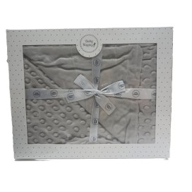 Manta bebé burbujas gris 21509
