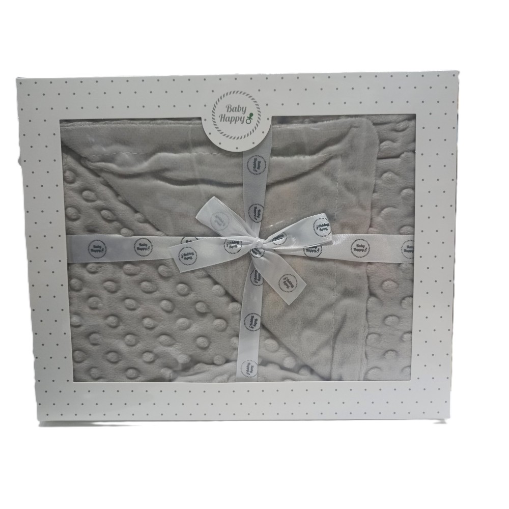 Manta bebé burbujas gris 21509