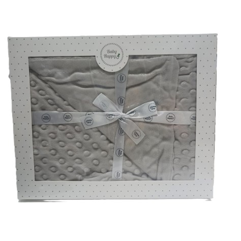 Manta bebé burbujas gris 21509