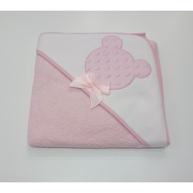 Capa de baño osito rosa