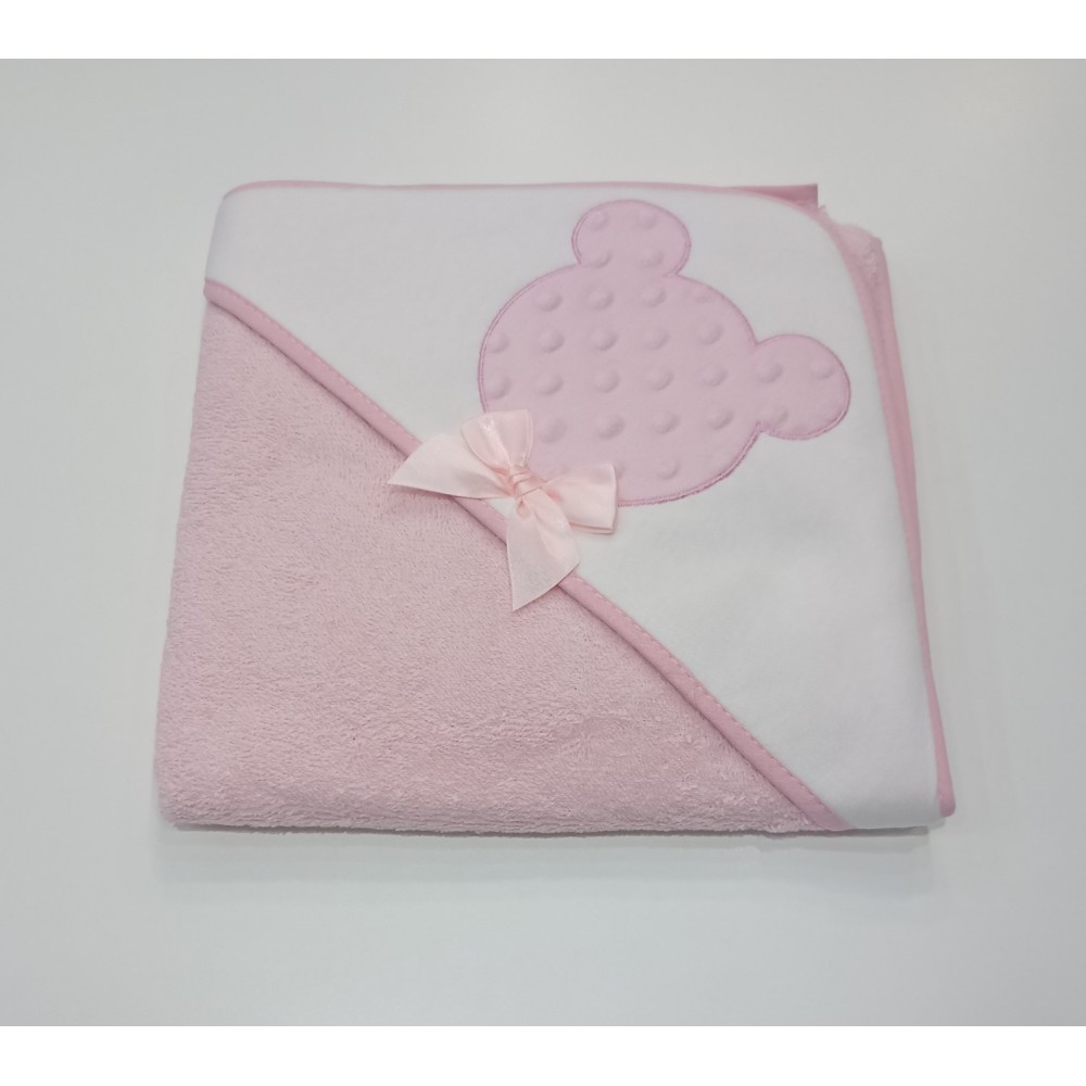 Capa de baño osito rosa