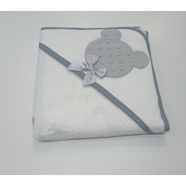 Capa de baño osito gris