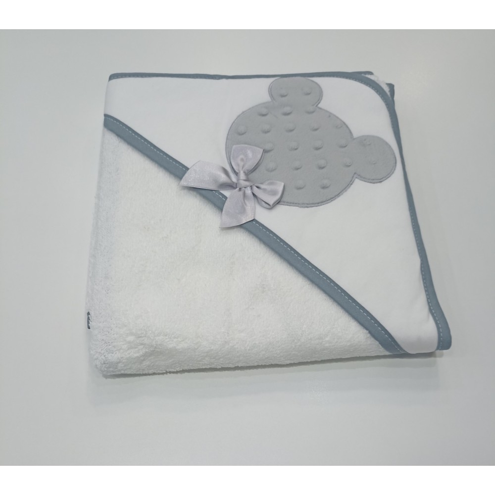 Capa de baño osito gris
