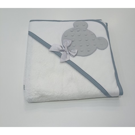 Capa de baño osito gris