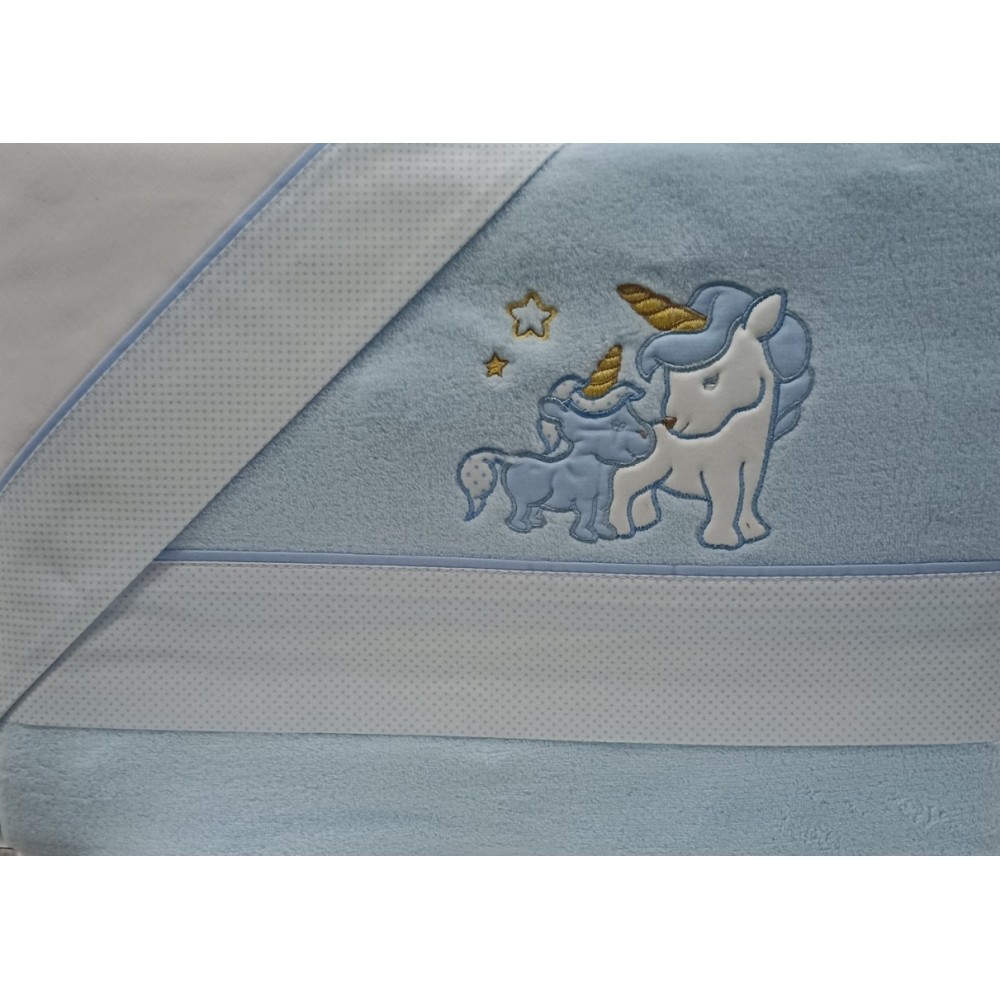 Juego de sábanas  cuna coralina azul