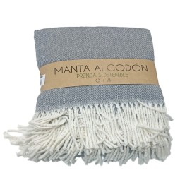 Manta multiusos algodón rayas gris 120x190 cm.
