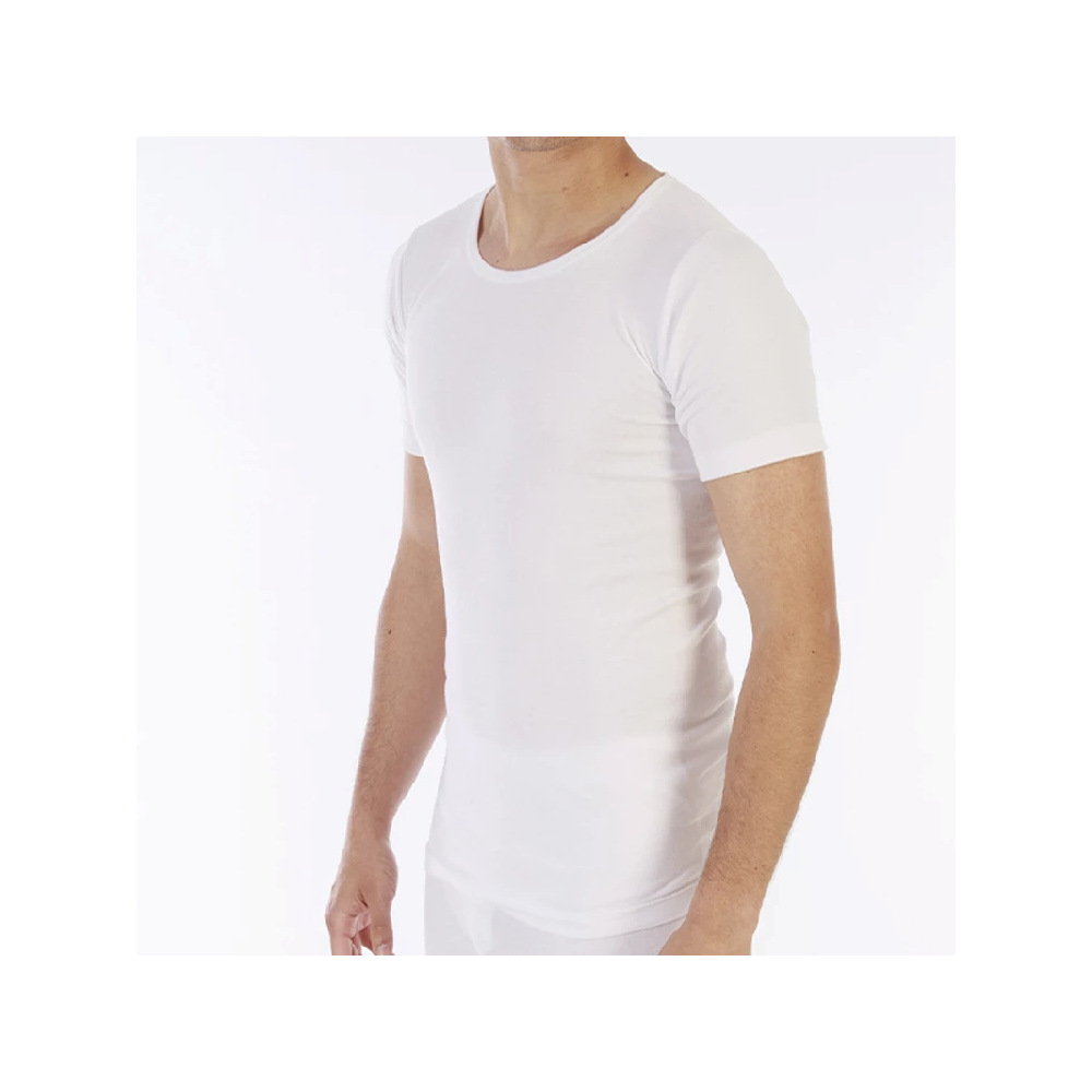Camiseta interior térmica hombre manga corta cuello redondo