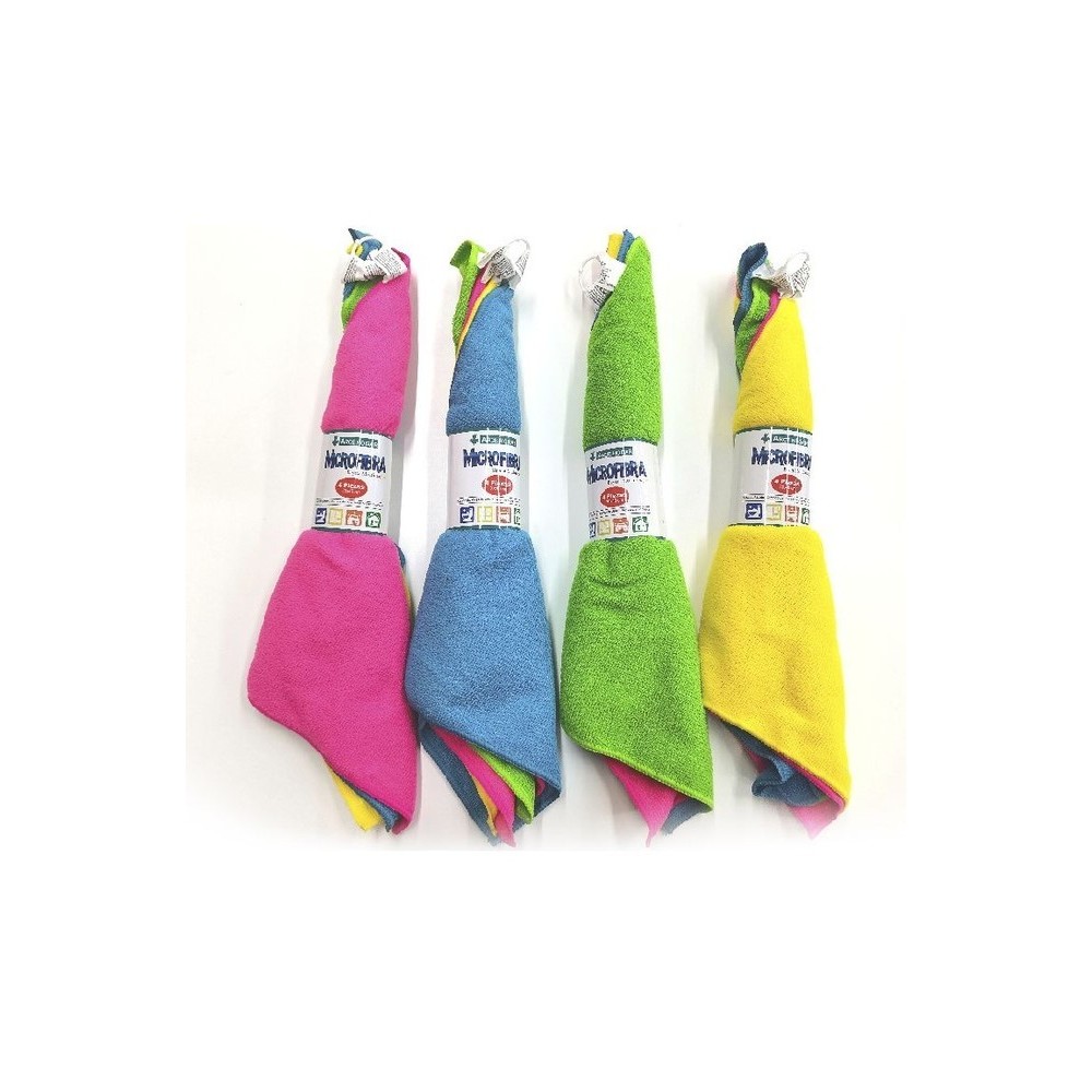 Pack de 4 Paños de Limpieza de Microfibra Multiusos - Extra Absorbentes (30x40 cm)