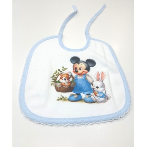 Babero Mickey Mouse azul– Suavidad y Encanto para tu Bebé