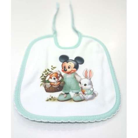 Babero Verde Mickey Mouse – Frescura y Protección para tu Bebé