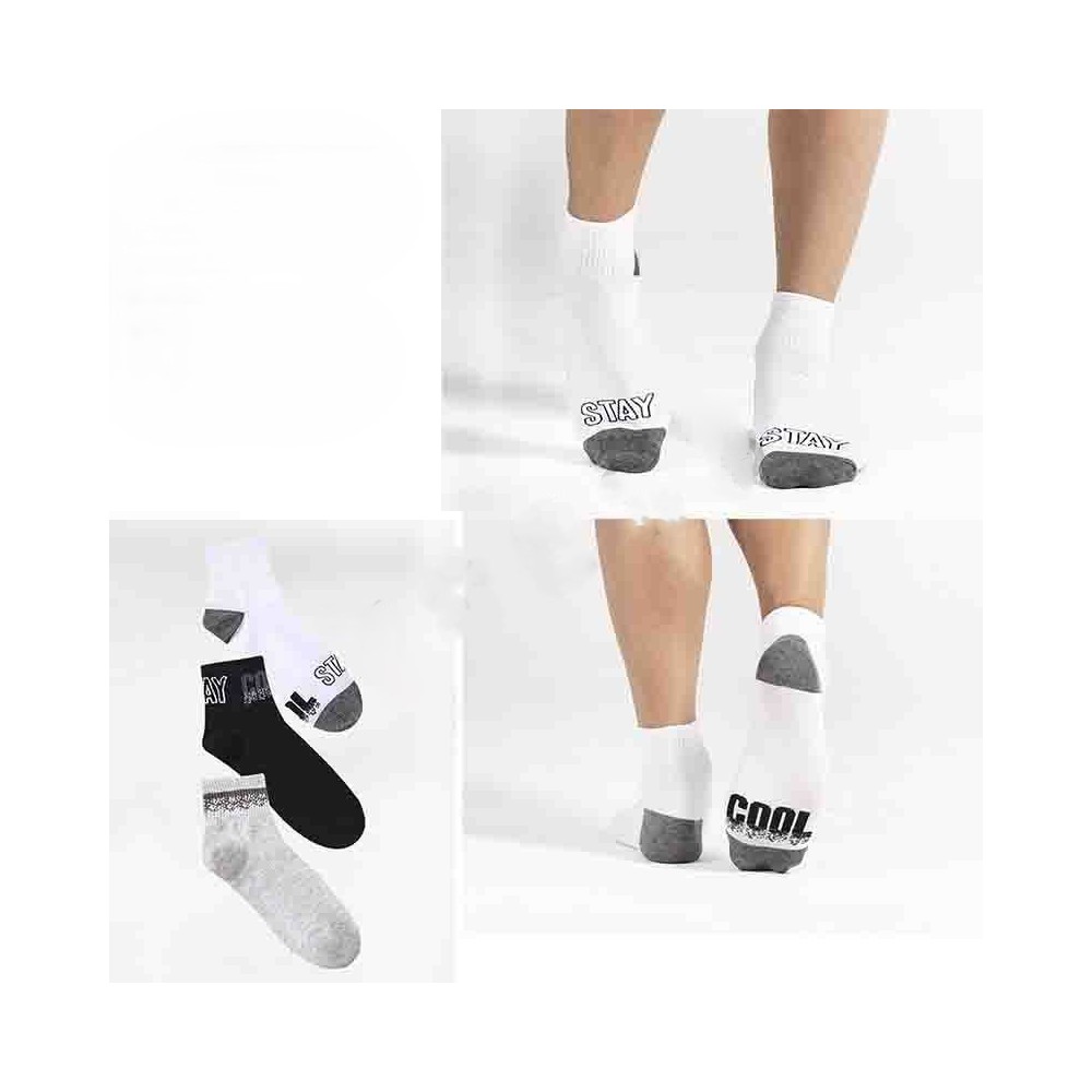 Pack de 3 Calcetines Tobilleros "Stay Cool" – Estilo Urbano y Confort