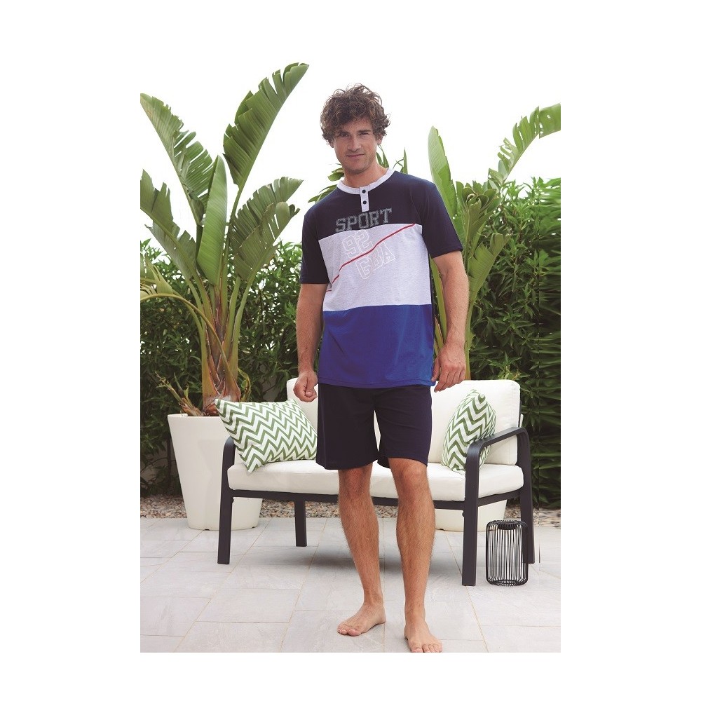 Pijama corto Hombre Modelo romulo – Estilo Deportivo para el Descanso