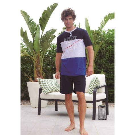 Pijama corto Hombre Modelo romulo – Estilo Deportivo para el Descanso