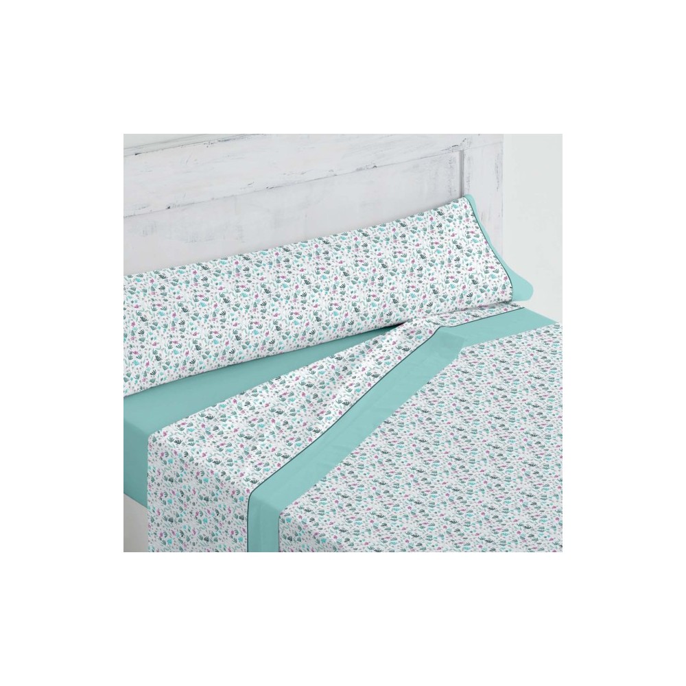 Juego de Sábanas "Aina" verde| Estampado Floral Fresco y Alegre