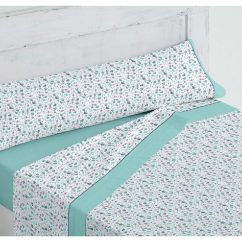 Juego de Sábanas "Aina" verde| Estampado Floral Fresco y Alegre