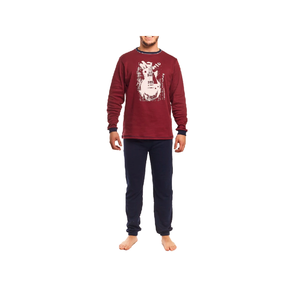 Pijama de algodón de hombre "Music" – Cálido y Afelpado de Invierno