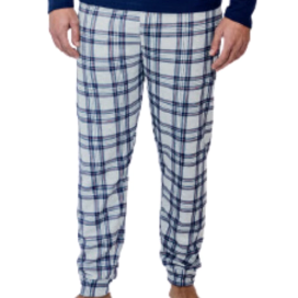 detalle del pantalon de cuadros del pijama de hombre