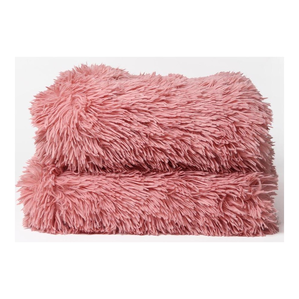 Manta Plaid "Flou" Rosa 130x160 cm – Suavidad, Calidez y Estilo Romántico