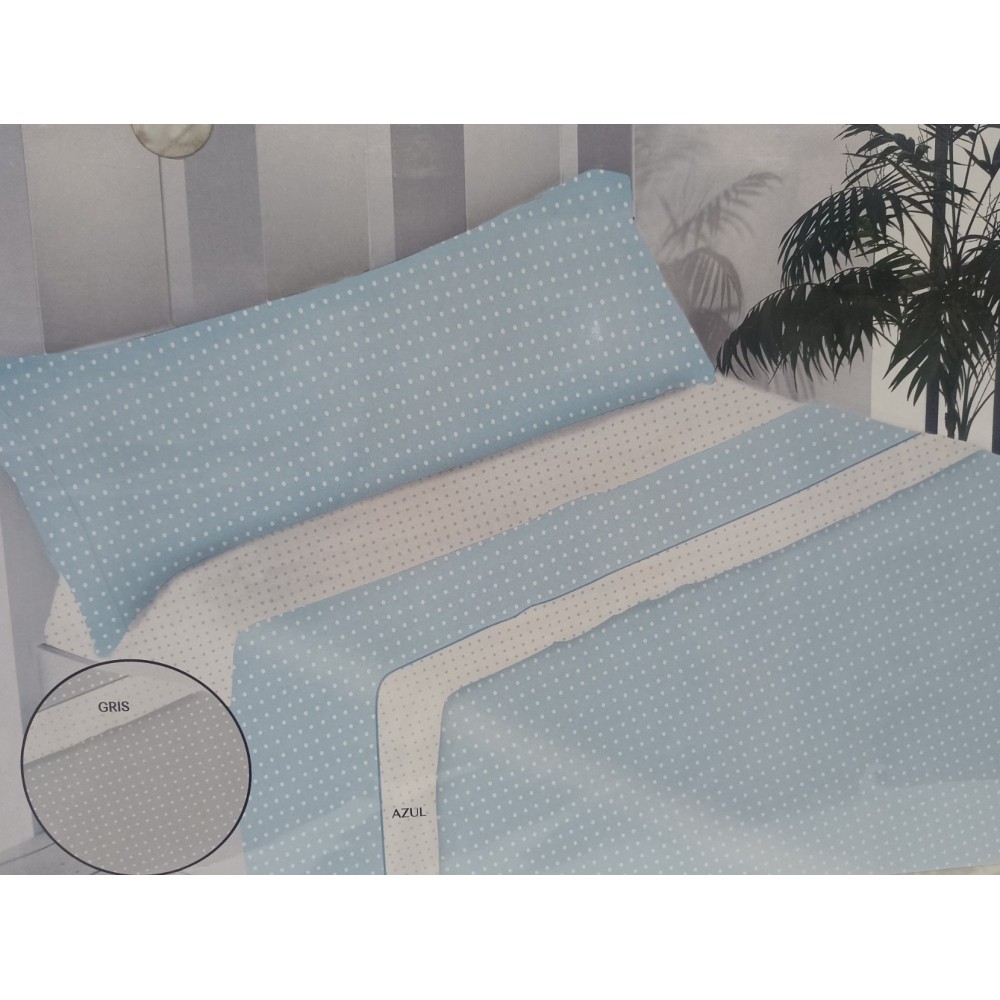 Juego de sábanas de franela topos blancos y azules – suavidad, calidez y estilo