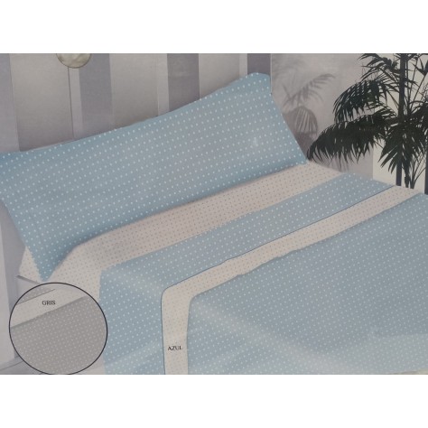 Juego de sábanas de franela topos blancos y azules – suavidad, calidez y estilo