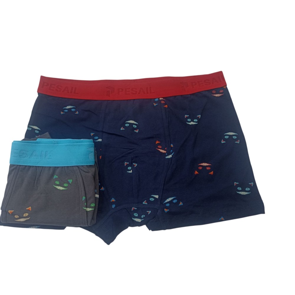 Pack de 2 Boxers para Hombre | Transpirable y con Diseño de caras de Gatos | Colores Surtidos