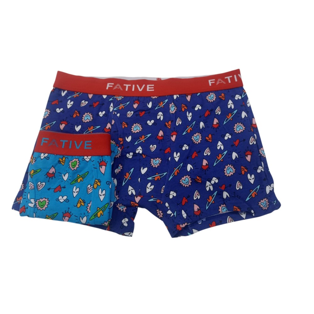 Pack de 2 Boxers para Hombre | Transpirable y con Diseño Divertido de Corazones | Colores Surtidos