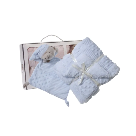 Pack Dou Dou y Mantita 80x110 cm – Color Azul | Gamberritos