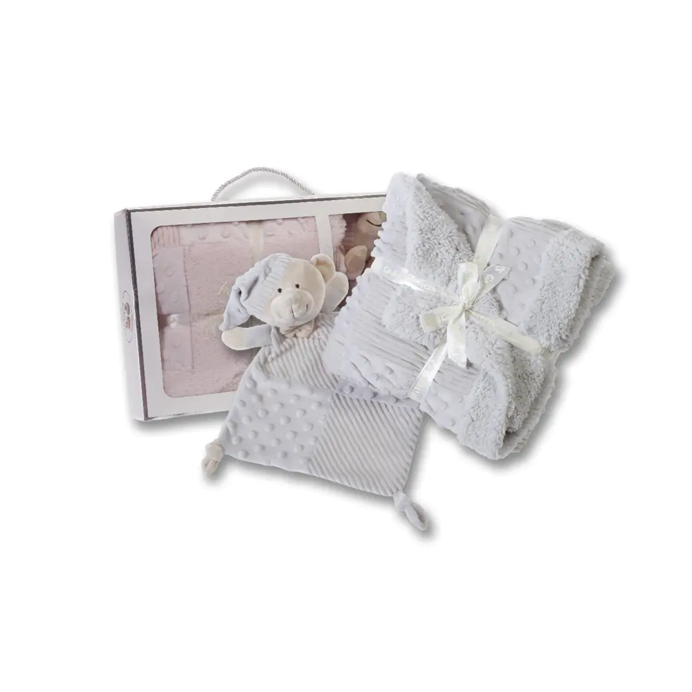Pack Dou Dou y Mantita 80x110 cm – Color Gris | Gamberritos