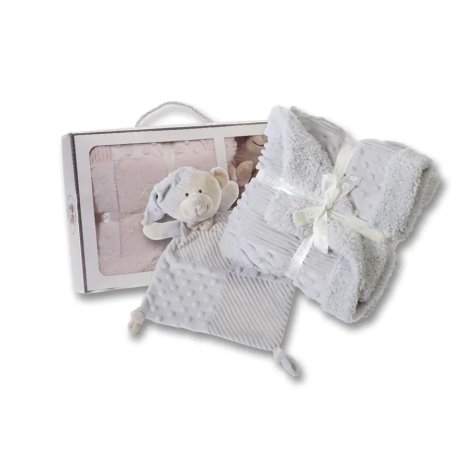 Pack Dou Dou y Mantita 80x110 cm – Color Gris | Gamberritos