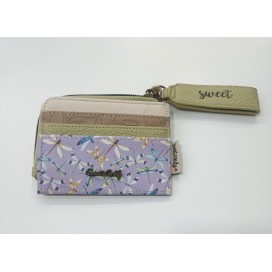 Caja de regalo con pashmina ilustrada y cartera monedero verde