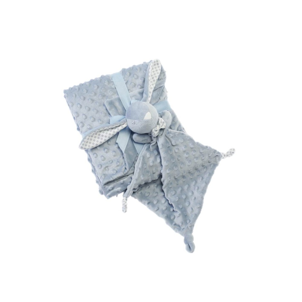 Pack Dou Dou Conejito + Mantita Bebé Azul | Suave y Reconfortante