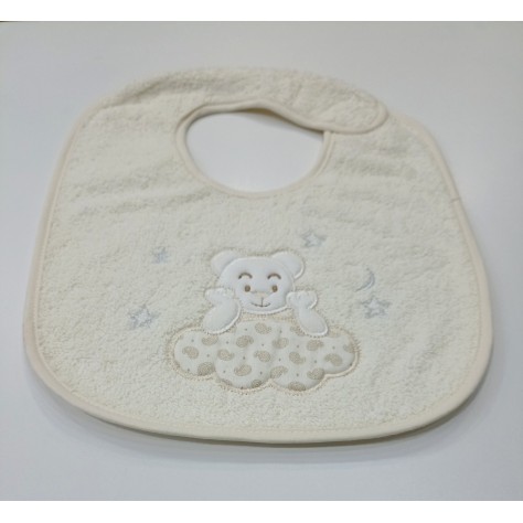 Babero de Rizo Bebé 100% Algodón con Interior Plastificado | Beige