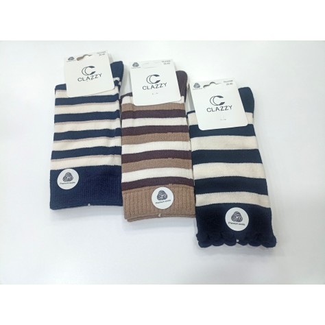 Pack de 2 Calcetines Térmicos Premium rayas– Mezcla Exclusiva de Lana y Angora