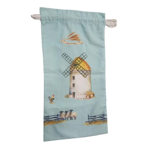 Bolsa de Pan Decorativa "Happy Thanksgiving" – Estilo Rústico (30x60 cm)