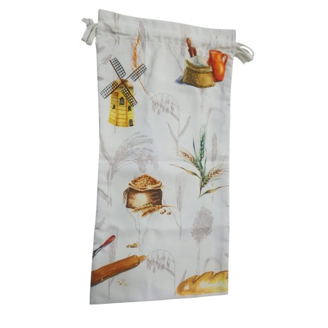 Bolsa de Pan Artesanal "Cosecha Dorada" – 100% Poliéster (30x60 cm)