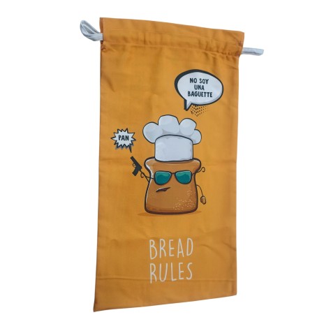 Bolsa de Pan "Bread Rules" – Diseño Divertido y Original (30x60 cm)